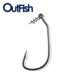Outfish Dropshot HOOKS 1/O 5 per pack with lure retaining spring