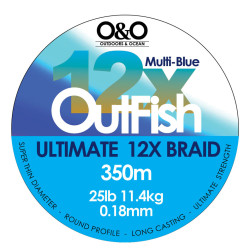 Outfish 12x ULTIMATE Braid 15lb 350m 0.15mm Multi-Blue