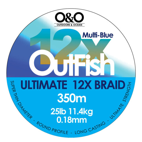 Outfish 12x ULTIMATE Braid 15lb 350m 0.15mm Multi-Blue