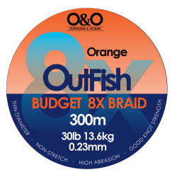 Outfish 8X Budget BRAID 30lb 300m Orange
